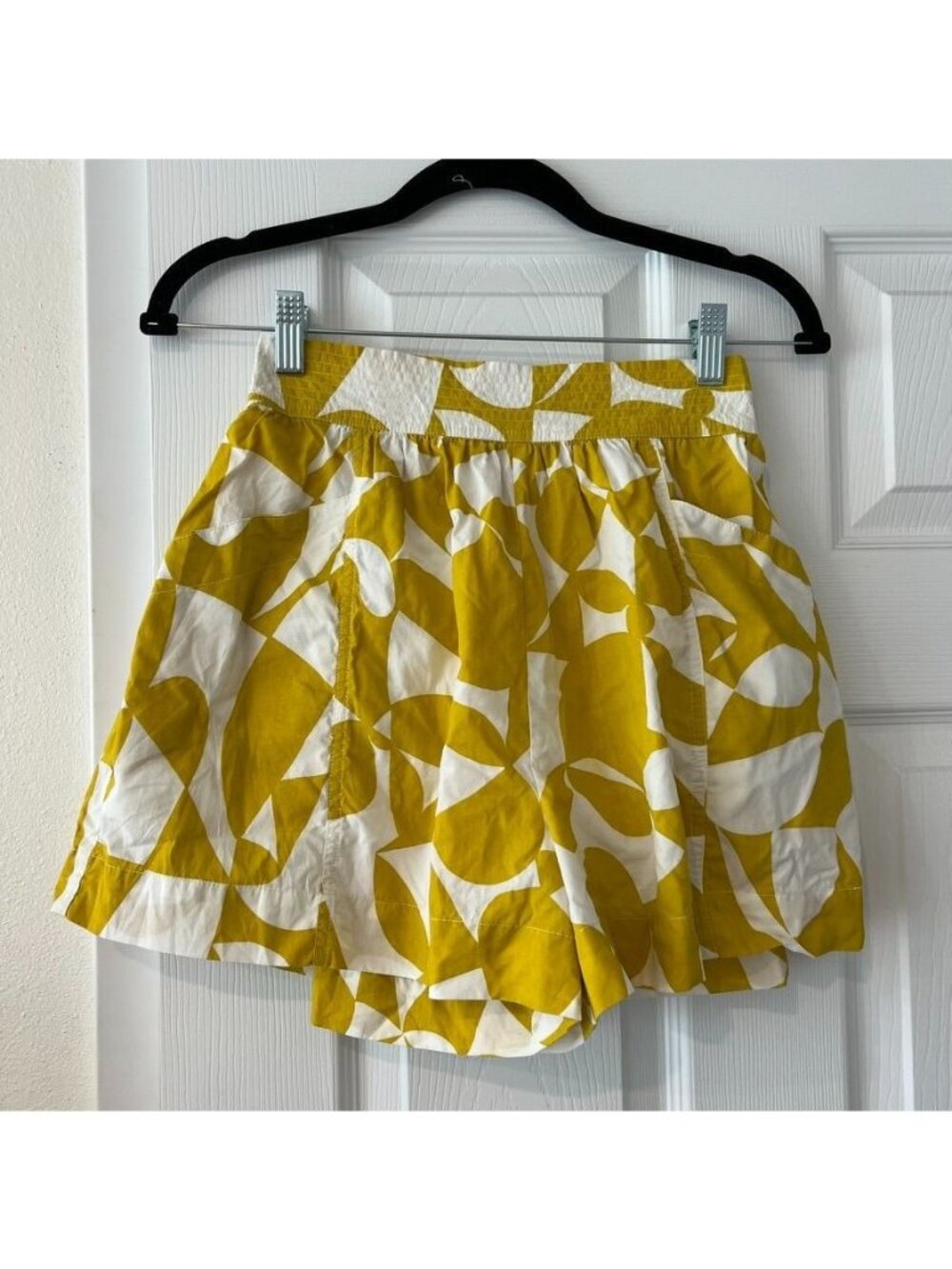 Sam Edelman Soft Cotton Flare High Elastic Waist Geo Print Shorts Size XS NWOT